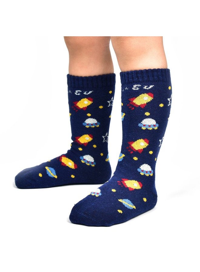 Cottock 6 Pairs Toddler Boy Non Skid Socks Baby Boy Knee High Socks, Cotton Socks for Boys Grips Socks Anti Slip Socks, 6 Pairs Super Star, 1-3 Years - Image 5